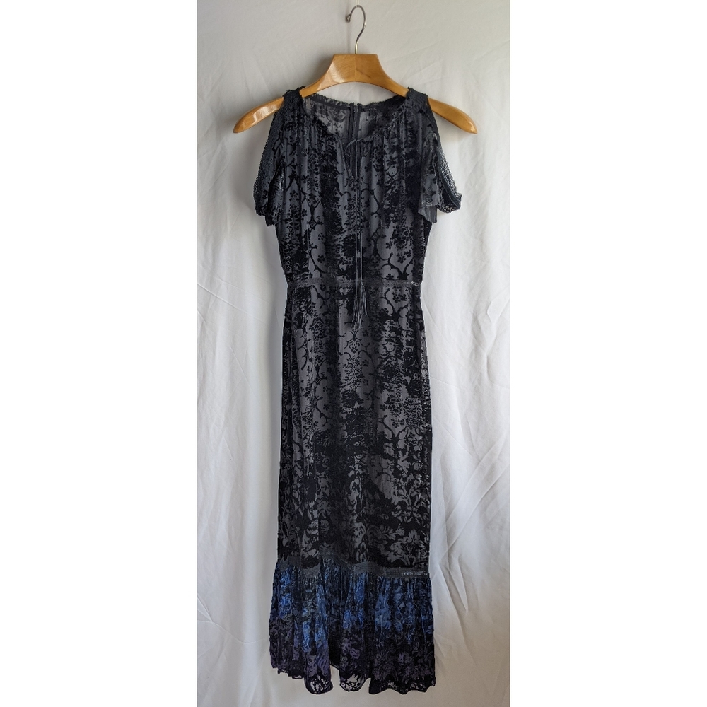 Elie Tahari Charlize Velvet Burnout Maxi Dress - Picture 2 of 12